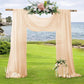 2 Pack Elegant Chiffon Wedding Arch Draping Fabric Panels for Outdoor Ceremony Backdrop and Party Decoration (Peach Pink)