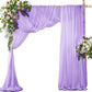 2 Pack Elegant Chiffon Wedding Arch Draping Fabric Panels for Outdoor Ceremony Backdrop and Party Decoration (Purple)