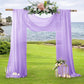 2 Pack Elegant Chiffon Wedding Arch Draping Fabric Panels for Outdoor Ceremony Backdrop and Party Decoration (Purple)