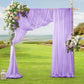 2 Pack Elegant Chiffon Wedding Arch Draping Fabric Panels for Outdoor Ceremony Backdrop and Party Decoration (Purple)