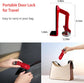 Heavy Duty Portable Door Lock for Travel, Adjustable Door Stopper for Home Security, No Drill Anti-Theft Door Jammer for Women, Kids, Solo Living (Red)