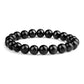 10mm Natural Black Obsidian Beaded Bracelet for Men and Women – Stretchable Healing Crystal Jewelry with Elastic Band, Protective Energy Stone Gift for Birthday, Valentine’s Day, Meditation (Black)