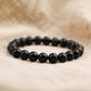10mm Natural Black Obsidian Beaded Bracelet for Men and Women – Stretchable Healing Crystal Jewelry with Elastic Band, Protective Energy Stone Gift for Birthday, Valentine’s Day, Meditation (Black)