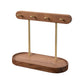 Modern Walnut Wood Key Holder with Brass Hooks – Desktop Organizer for Keys, Jewelry, Watches, and Small Accessories, Compact Design (Walnut)