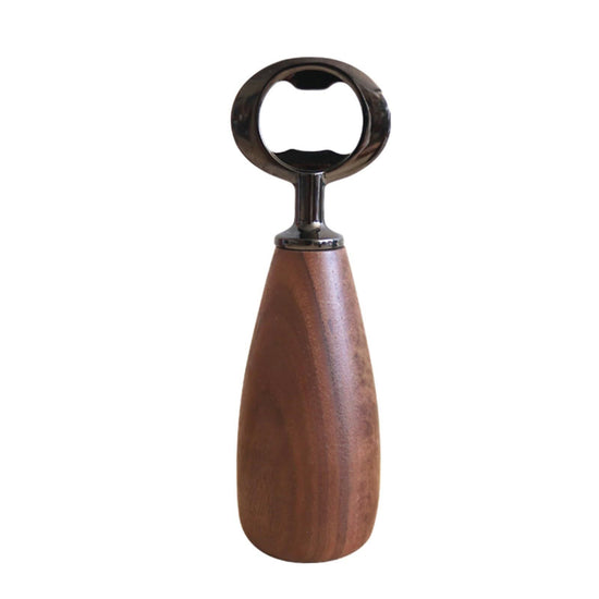 Handcrafted Wooden Bottle Opener – Walnut & Stainless Steel Beer Opener with Ergonomic Handle | Premium Bar Tool for Home, Kitchen & Gifts