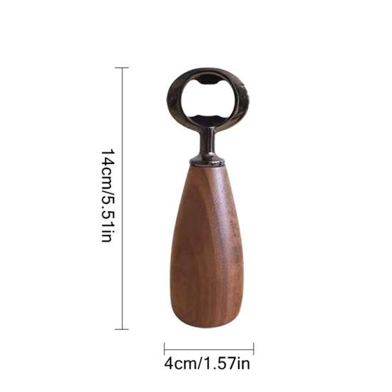 Handcrafted Wooden Bottle Opener – Walnut & Stainless Steel Beer Opener with Ergonomic Handle | Premium Bar Tool for Home, Kitchen & Gifts