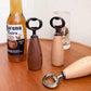 Handcrafted Wooden Bottle Opener – Walnut & Stainless Steel Beer Opener with Ergonomic Handle | Premium Bar Tool for Home, Kitchen & Gifts