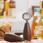 Handcrafted Wooden Bottle Opener – Walnut & Stainless Steel Beer Opener with Ergonomic Handle | Premium Bar Tool for Home, Kitchen & Gifts
