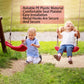 Outdoor Kids Plastic Swing Seat with Adjustable Rope – Durable Tree Swing for Backyard, 220lb Capacity, Red (Red)