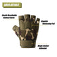 Tactical Fingerless Gloves with Knuckle Protection – Breathable Outdoor Gloves for Shooting, Hunting, Cycling, and Training (Green Camouflage,XL)