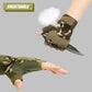 Tactical Fingerless Gloves with Knuckle Protection – Breathable Outdoor Gloves for Shooting, Hunting, Cycling, and Training (Green Camouflage,XL)