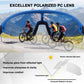 High-End Polarized Sports Sunglasses for Men Women – UV400 Protection, Anti-Fog, Lightweight TR90 Frame, Removable Lens, Ideal for Cycling, Running, Fishing, Golf (Blue & Red)