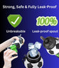 Foldable Soccer Water Bottle for Kids – 18oz Expandable Silicone Hydration Flask with Leak-Proof Spout & Carabiner Clip, BPA-Free, Ideal for School, Sports, Travel & Outdoor Adventures (Black, White, Green)