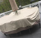 Patio Table & Chair Cover with Umbrella Hole: Water-Resistant Outdoor Furniture Cover for Rectangular/Oval Garden Sets(223x147x58 cm LxWxH)
