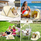 Portable Foldable Pet Tent for Indoor Outdoor Use, Perfect for Cats & Small Pets (Beige)