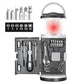 2-in-1 LED Camping Lantern with 15-Piece Tool Kit for Camping, Hiking and Emergencies (Black)
