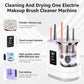 3-in-1 Electric Makeup Brush Cleaner & Dryer – Touchscreen Control, UV Sanitizing, 5-Min Auto Clean, 2H/5H Drying Modes, Fits All Brush Sizes, Rose-Gold Trim, USB-C Powered, No Batteries Needed (White)