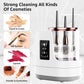 3-in-1 Electric Makeup Brush Cleaner & Dryer – Touchscreen Control, UV Sanitizing, 5-Min Auto Clean, 2H/5H Drying Modes, Fits All Brush Sizes, Rose-Gold Trim, USB-C Powered, No Batteries Needed (White)