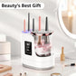 3-in-1 Electric Makeup Brush Cleaner & Dryer – Touchscreen Control, UV Sanitizing, 5-Min Auto Clean, 2H/5H Drying Modes, Fits All Brush Sizes, Rose-Gold Trim, USB-C Powered, No Batteries Needed (White)
