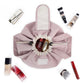 High-Capacity Barrel-Style Cosmetic Bag with Double Drawstring Closure – Water-Resistant, Padded Lining, Inner Zipper & Mesh Pocket – Ideal for Travel & Daily Use (Pink)