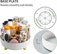360° Rotating Cosmetic Organizer with Gold Feet – Silent Smooth Turntable for Skincare, Makeup, Brushes, Perfume & Jewelry, Large Capacity Desktop Storage Tray, Non-Slip Base, Easy Access Vanity Organizer (White)