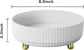 360° Rotating Cosmetic Organizer with Gold Feet – Silent Smooth Turntable for Skincare, Makeup, Brushes, Perfume & Jewelry, Large Capacity Desktop Storage Tray, Non-Slip Base, Easy Access Vanity Organizer (White)