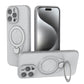Magnetic Shockproof Case with 360-Degree Rotating Ring Stand for iPhone 16 Pro – Slim Protective Phone Cover with Airbag Corners and Wireless Charging Support for Home, Office, Travel and Daily Use (Grey)