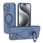 Magnetic Shockproof Case with 360-Degree Rotating Ring Stand for iPhone 16 Pro – Slim Protective Phone Cover with Airbag Corners and Wireless Charging Support for Home, Office, Travel and Daily Use (Blue)