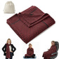 Premium Travel Blanket – Ultra-Soft Knit Wrap for Airplane, Car, Office Naps, and Gifts – Lightweight, Breathable, and Stylish with Storage Bag (Red)