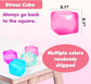 3-Pack Squishy Stress Cube Fidget Toys, Slow Rising Gel Sensory Squeeze Blocks for Anxiety Relief, Quiet Desk Toy for Kids and Adults (Pink Purple Blue)