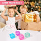 3-Pack Squishy Stress Cube Fidget Toys, Slow Rising Gel Sensory Squeeze Blocks for Anxiety Relief, Quiet Desk Toy for Kids and Adults (Pink Purple Blue)