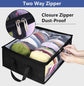 Large Capacity Foldable Hat Organizer Storage Box with Clear See-Through Window for Baseball Caps, Clothes, Toys, and Books, Underbed and Closet Container (Black)