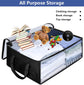 Large Capacity Foldable Hat Organizer Storage Box with Clear See-Through Window for Baseball Caps, Clothes, Toys, and Books, Underbed and Closet Container (Black)
