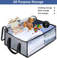 Large Capacity Foldable Hat Organizer Storage Box with Clear See-Through Window for Baseball Caps, Clothes, Toys, and Books, Underbed and Closet Container (Grey)