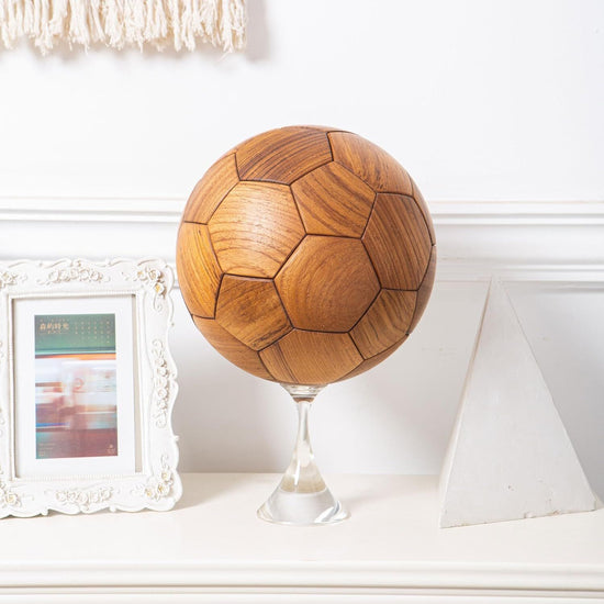 Handcrafted Wooden Football Puzzle – 3D Mortise and Tenon Soccer Ball Assembly Kit |Walnut , Beech Wood | DIY Gift for Adults, Kids & Football Fans