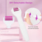 6-in-1 Stainless Steel Derma Roller Kit with 4 Interchangeable Heads, Ergonomic Handle, Clear Storage Case, Easy Assembly Design, For Facial & Body Skincare Routine Use (White)