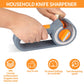 6-in-1 Rotary Knife Sharpener – Adjustable Multi-Function Sharpener for Knives, Scissors, Sushi & Bread Knives, Fast & Easy Sharpening Tool for Home Kitchen Use (Gray)