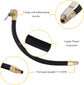 2PCS Tire Inflator Extension Hose with Quick Connect Chuck, Universal Air Pump Adapter for Car, Motorcycle, Bicycle, Heavy-Duty Nylon & Copper (Black)
