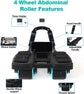 Automatic Rebound Ab Roller with Six-Point Elbow Support & Phone Holder for Home Gym Core Workout (Blue)