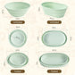 Foldable Silicone Bread Proofing Basket Set - Complete Sourdough Baking Kit with Dough Whisk, Lame, Scraper & Tools for Home Bakers (Green)