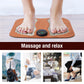 Smart Foot Massage Mat with 6 Modes & 15 Intensity Levels – Rechargeable Pulse Therapy Pad for Relaxation at Home, Office, or Travel (Orange)