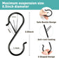 40-Pack S-Shaped Hooks with Safety Buckle, Black Finish, for Hanging Bags, Kitchen Tools, Plants & Decor—Fits Rods up to 0.5 Inch Diameter—Easy Open/Close Design, Multi-Use Home Organization Tool (Black)