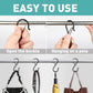 40-Pack S-Shaped Hooks with Safety Buckle, Black Finish, for Hanging Bags, Kitchen Tools, Plants & Decor—Fits Rods up to 0.5 Inch Diameter—Easy Open/Close Design, Multi-Use Home Organization Tool (Black)