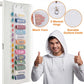Double-Sided Over Door & Closet Organizer for Yoga Pants, Scarves & Accessories in Dorms and Bedrooms, 26-Pocket Vertical Storage Rack (White)
