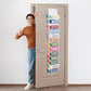 Double-Sided Over Door & Closet Organizer for Yoga Pants, Scarves & Accessories in Dorms and Bedrooms, 26-Pocket Vertical Storage Rack (White)
