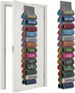 Double-Sided Over Door & Closet Organizer for Yoga Pants, Scarves & Accessories in Dorms and Bedrooms, 26-Pocket Vertical Storage Rack (Grey)