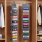 Double-Sided Over Door & Closet Organizer for Yoga Pants, Scarves & Accessories in Dorms and Bedrooms, 26-Pocket Vertical Storage Rack (Grey)