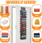 Double-Sided Over Door & Closet Organizer for Yoga Pants, Scarves & Accessories in Dorms and Bedrooms, 26-Pocket Vertical Storage Rack (Grey)