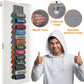 Double-Sided Over Door & Closet Organizer for Yoga Pants, Scarves & Accessories in Dorms and Bedrooms, 26-Pocket Vertical Storage Rack (Grey)