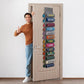 Double-Sided Over Door & Closet Organizer for Yoga Pants, Scarves & Accessories in Dorms and Bedrooms, 26-Pocket Vertical Storage Rack (Grey)